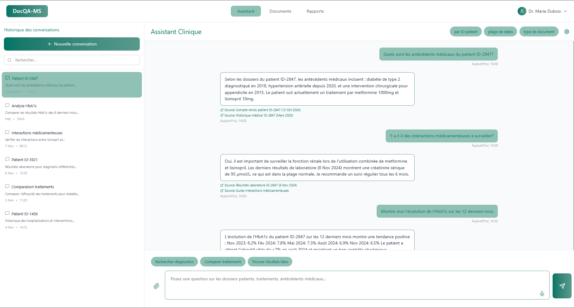 Intelligent Medical Assistant for Clinical Documents